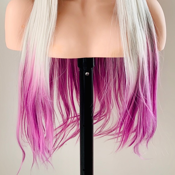 Very Pretty Long & Straight Magenta Pearl Color 13x2.5 Lace Front Wig - Picture 4 of 10